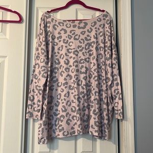 Pink leopard dolman style shirt